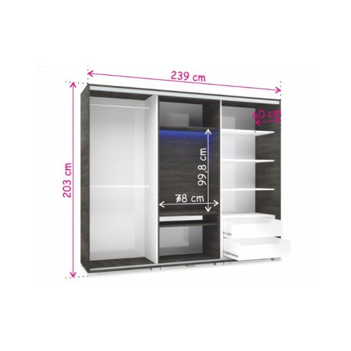 Bond MF 239 - 3 ajtós TV-s gardróbszekrény