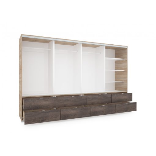 Cezar 318 - 4 ajtós 8 fiókos gardróbszekrény