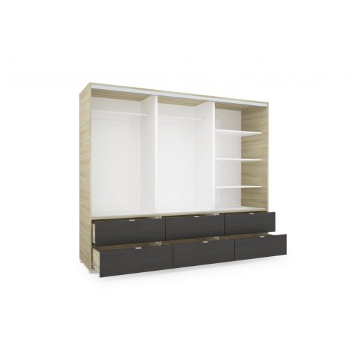 Cezar 239 - 3 ajtós 6 fiókos gardróbszekrény