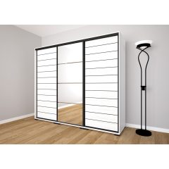  Porto 239 - 3 ajtós tükrös gardróbszekrény