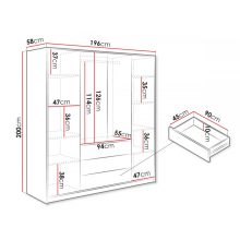 Bali Lux - 4 ajtós 3 fiókos szekrény