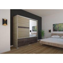 Cezar 200 - 2 ajtós 4 fiókos tükrös gardróbszekrény