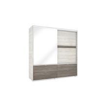 Cezar 200 - 2 ajtós 4 fiókos tükrös gardróbszekrény