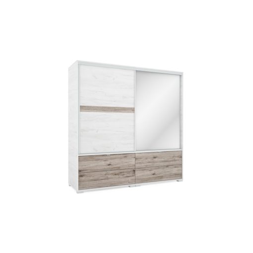 Cezar 200 - 2 ajtós 4 fiókos tükrös gardróbszekrény
